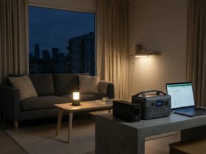 Comparing UPS and portable power stations in a small apartment during a power outage